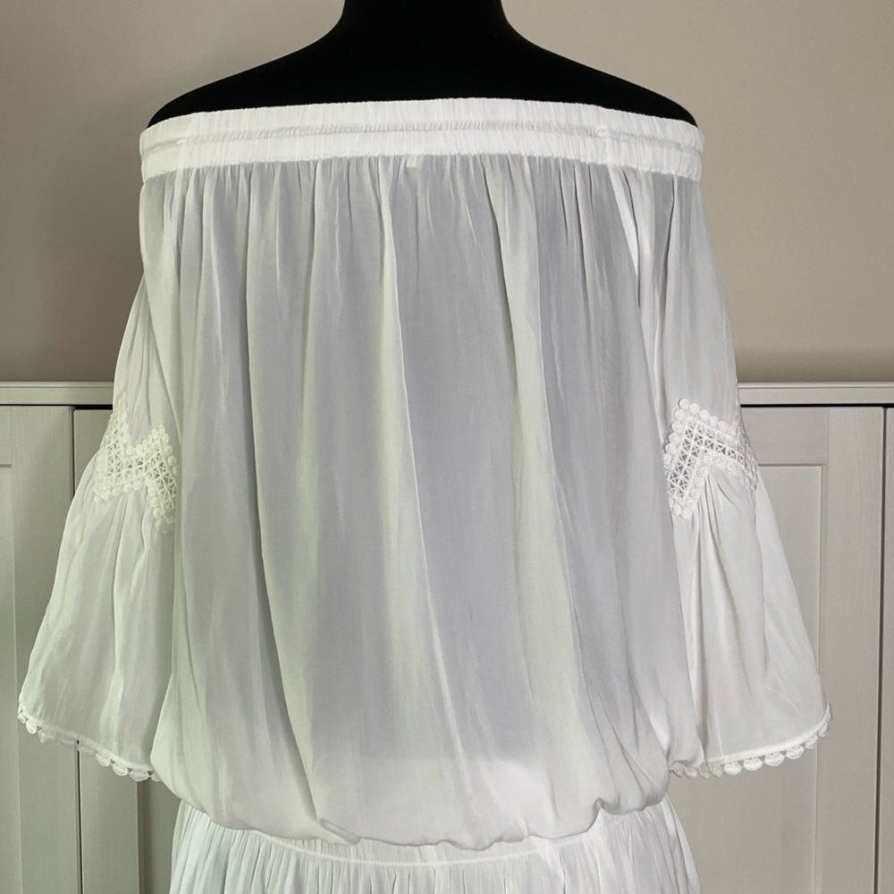 Ramy Brook Off the Shoulder Mini Dress White Size Large - Picture 8 of 16